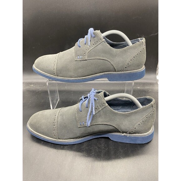 Joseph Abboud Collection Oxford Men’s Size 10 Gray Leather Cap Toe Lace Up Shoe - Picture 2 of 8
